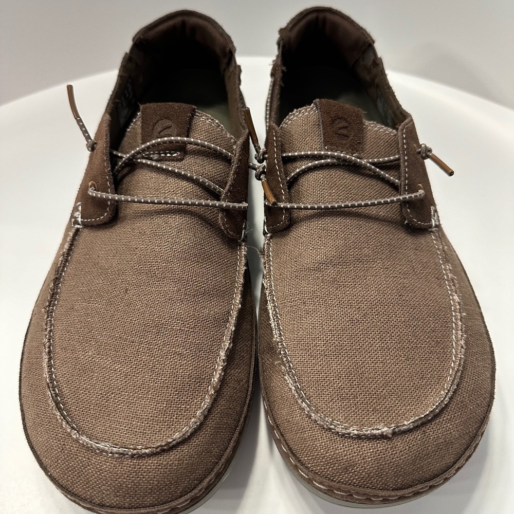 Clarks Higley Tie Mens Brown Combi Round Toe Slip On Casual Shoes Size 12 M